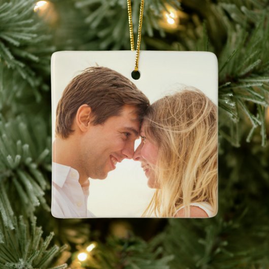 Onze eerste kerst verloofd vrolijk geschenk keramisch ornament (Boom)