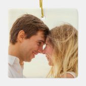 Onze eerste kerst verloofd vrolijk geschenk keramisch ornament (Voorkant)