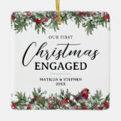 Onze eerste kerst verloofde aandenken keramisch ornament (Voorkant)