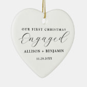 Onze eerste kerst verloofde aankondiging aandenken keramisch ornament (Rechts)