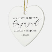 Onze eerste kerst verloofde aankondiging aandenken keramisch ornament (Links)