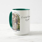 Onze eerste kerst verloofde foto's op maat mok (Voorkant links)