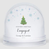 Onze eerste kerst verloofde Keepsake sneeuwvlok Sneeuwbol (Voorkant)