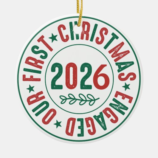 Onze eerste kerst verloofde koffievakantie keramisch ornament (Voorkant)