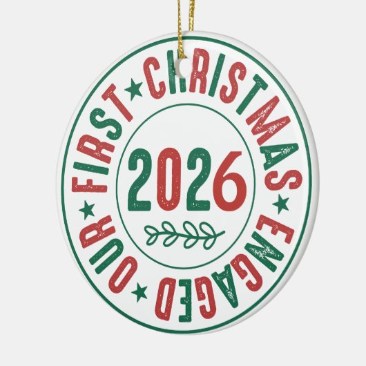 Onze eerste kerst verloofde koffievakantie keramisch ornament (Links)