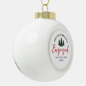 Onze eerste kerst verloofde koppels gepersonalisee keramische bal ornament (Links)