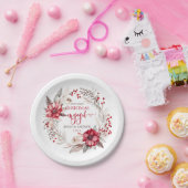 Onze eerste kerst verloofde krans papieren bordje (Feest)