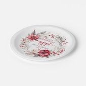 Onze eerste kerst verloofde krans papieren bordje (Gekanteld)