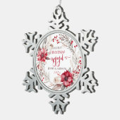 Onze eerste kerst verloofde krans tin sneeuwvlok ornament (Rechts)