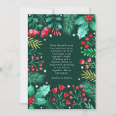 Onze eerste kerst verloofde Waterverf gebladerte Feestdagenkaart (Achterkant)