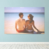 Onze Eerste Kerst Verloving 2024 Trouw Ornament Canvas Afdruk (Insitu (Houten vloer))