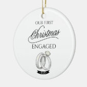 Onze Eerste Kerst Verloving 2025 Keramisch Ornament (Links)