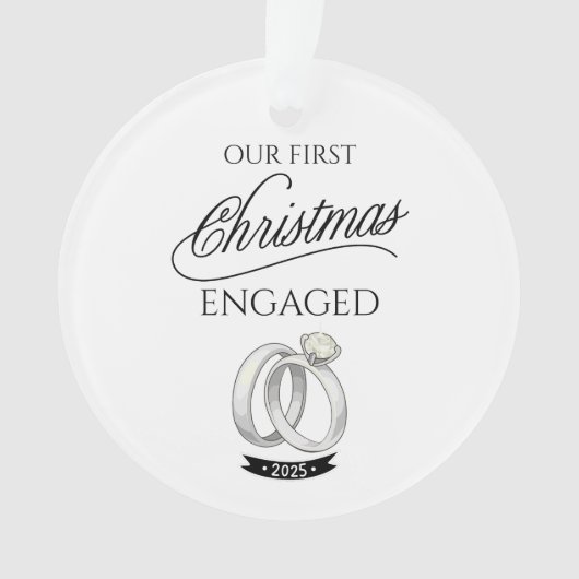 Onze Eerste Kerst Verloving 2025 Ornament (voorkant)