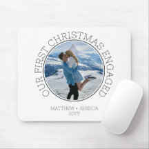 Onze Eerste Kerst Verloving Eenvoudige Moderne Fot