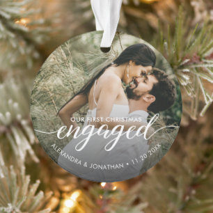 ONZE Eerste Kerst Verloving overlay Aangepaste Fot Ornament
