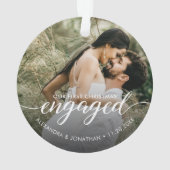 ONZE Eerste Kerst Verloving overlay Aangepaste Fot Ornament (achterkant)