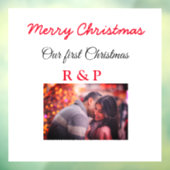 Onze eerste kerst voeg naam foto bruiloft verloofd raamsticker (Vel 3)