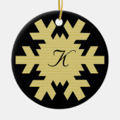 "Onze eerste kerst" - w / Namen en Monogram [b] Keramisch Ornament (Voorkant)