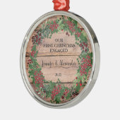 Onze eerste kerst was bijtende bosbessen metalen ornament (Links)