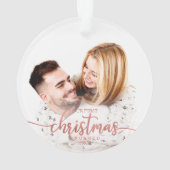 Onze eerste kerst was een eenvoudige elegante foto ornament (achterkant)