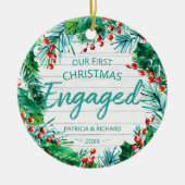 Onze eerste kerst was een roestrijke kreet keramisch ornament (Voorkant)