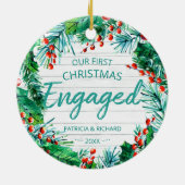 Onze eerste kerst was een roestrijke kreet keramisch ornament (Achterkant)