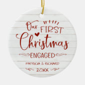 Onze eerste kerst was een roestvrijbuiter keramisch ornament (Voorkant)