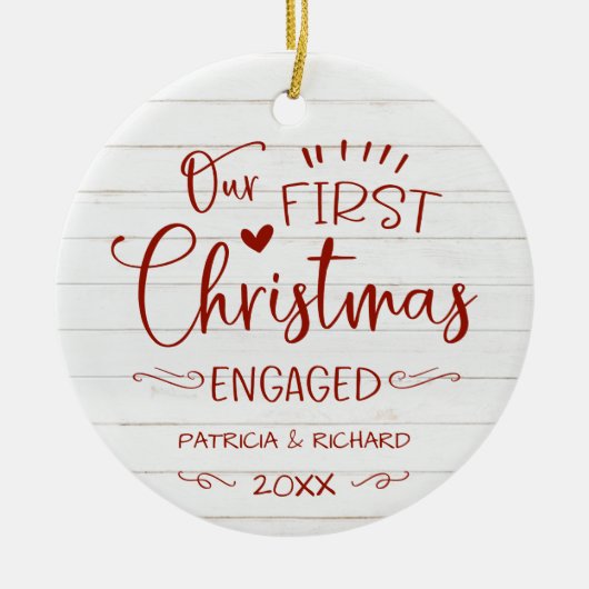 Onze eerste kerst was een roestvrijbuiter keramisch ornament (Voorkant)