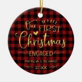 Onze eerste kerst was een roestvrijbuiter keramisch ornament (Voorkant)