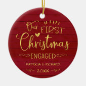 Onze eerste kerst was een roestvrijbuiter keramisch ornament (Voorkant)