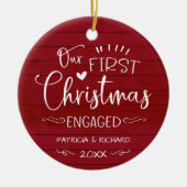 Onze eerste kerst was een roestvrijbuiter keramisch ornament (Voorkant)