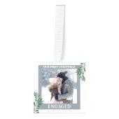 Onze eerste kerst was Greenery 3 Foto Gray Decoratie (Voorkant)