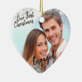 Onze eerste kerst was ingegraven. Uw foto - hart Keramisch Ornament (Rechts)