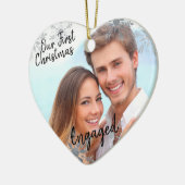 Onze eerste kerst was ingegraven. Uw foto - hart Keramisch Ornament (Links)