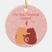 Onze eerste kerst was verloofd. Cute Cats Keramisch Ornament (Voorkant)
