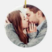 Onze eerste kerst was voorzien van een paar foto's keramisch ornament (Achterkant)