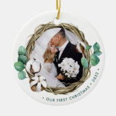 Onze eerste kerst | Winter Wreath Keramisch Ornament (Voorkant)