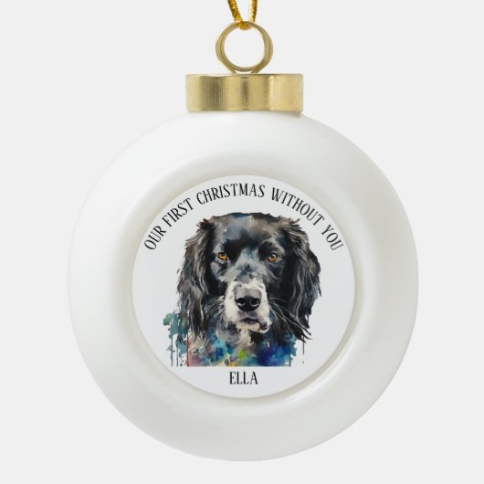 Onze eerste kerst zonder jou persoonlijk keramische bal ornament (Voorkant)