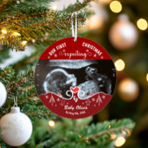 Onze eerste kerst Zwanger Sonogram Baby Foto
