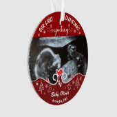 Onze eerste kerst Zwanger Sonogram Baby Foto Ornament (voorkant)