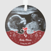 Onze eerste kerst Zwanger Sonogram Baby Foto Ornament (achterkant)