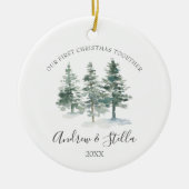 Onze eerste kerstavond in combinatie met een boomg keramisch ornament (Voorkant)