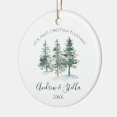 Onze eerste kerstavond in combinatie met een boomg keramisch ornament (Links)