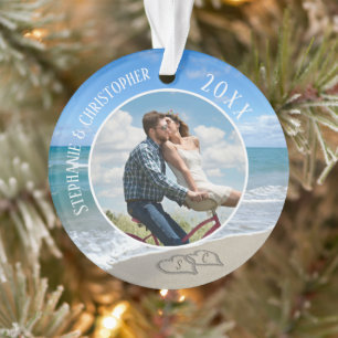 Onze eerste kerstbal hoort foto-paren ornament