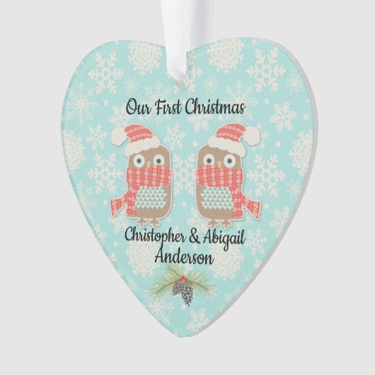 Onze eerste kerstbezit ornament (voorkant)