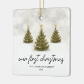 Onze Eerste Kerstboom Vakantie Keramisch Ornament (Links)