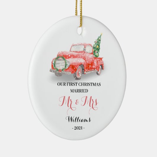 Onze eerste kerstboomkeramische keramische versier keramisch ornament (Rechts)