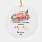 Onze eerste kerstboomkeramische keramische versier keramisch ornament (Voorkant)