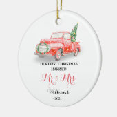 Onze eerste kerstboomkeramische keramische versier keramisch ornament (Links)