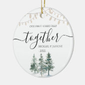 Onze eerste kerstboomversiering keramisch ornament (Links)